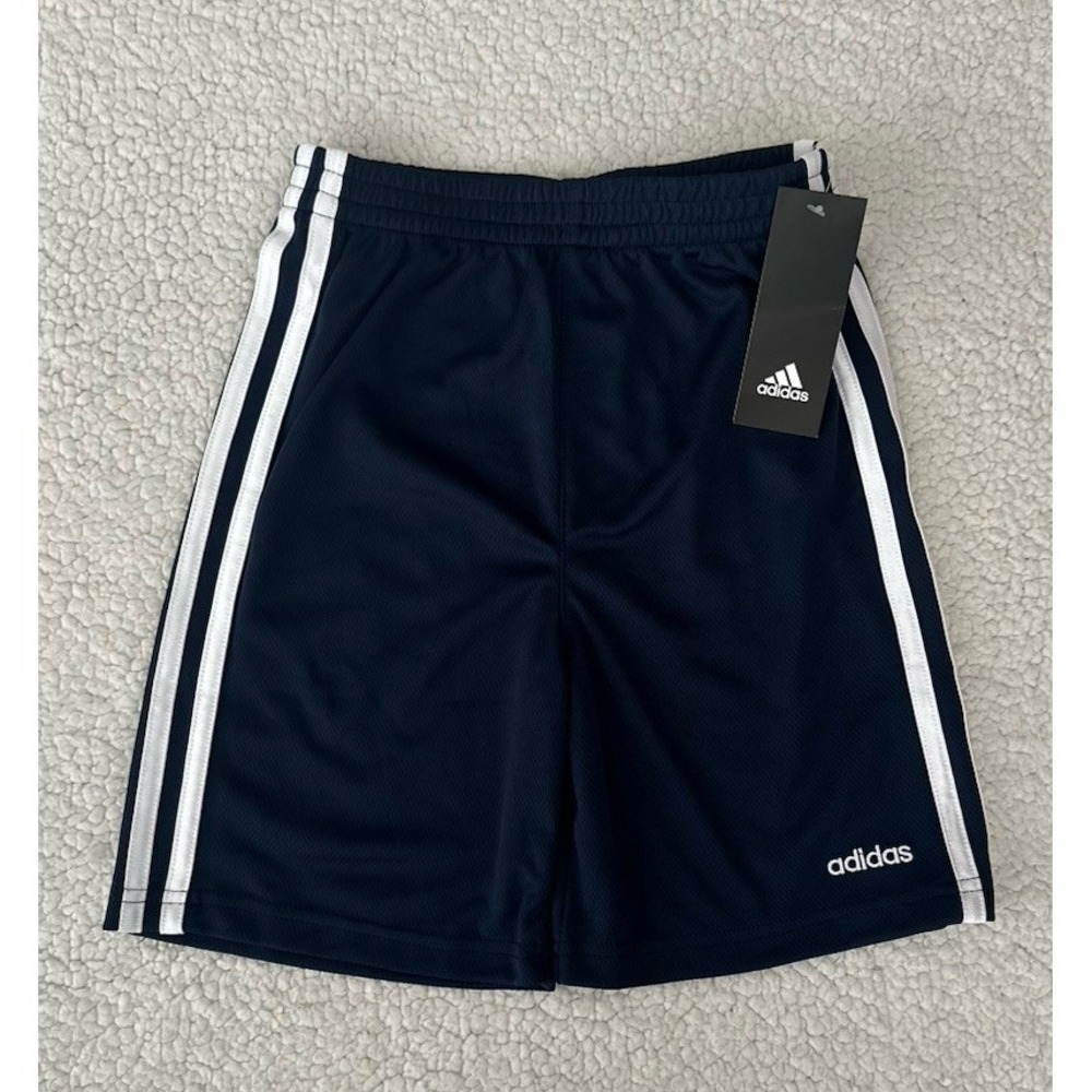 Brand New Toddler Boy Adidas Blue & White Regular Fit Athletic Shorts Size 5 NWT